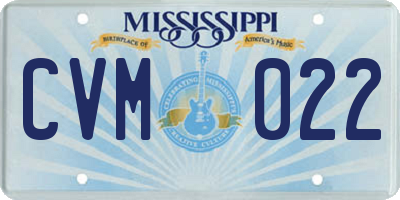 MS license plate CVM022