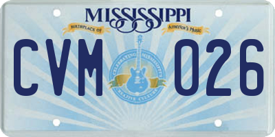 MS license plate CVM026