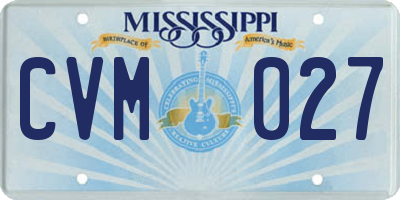 MS license plate CVM027