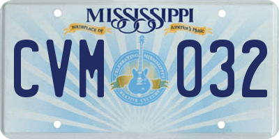 MS license plate CVM032