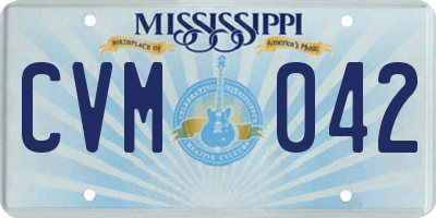 MS license plate CVM042