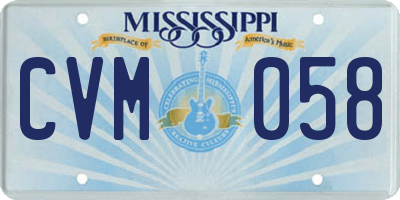 MS license plate CVM058