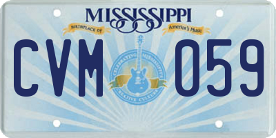 MS license plate CVM059