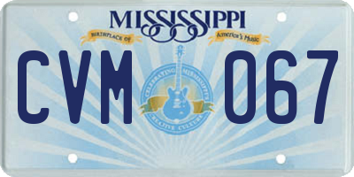 MS license plate CVM067