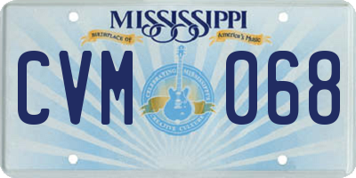 MS license plate CVM068