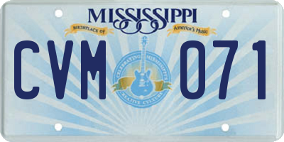 MS license plate CVM071