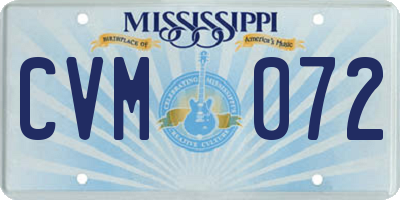 MS license plate CVM072