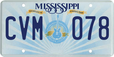 MS license plate CVM078