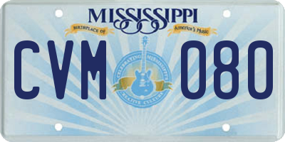 MS license plate CVM080