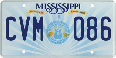MS license plate CVM086