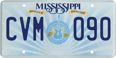 MS license plate CVM090
