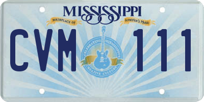MS license plate CVM111