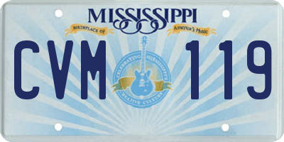 MS license plate CVM119