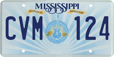 MS license plate CVM124