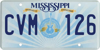MS license plate CVM126