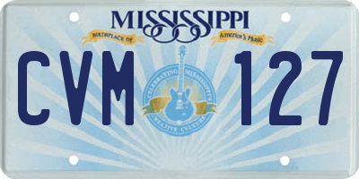 MS license plate CVM127