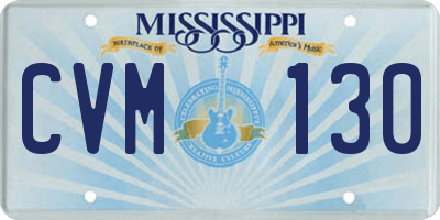 MS license plate CVM130