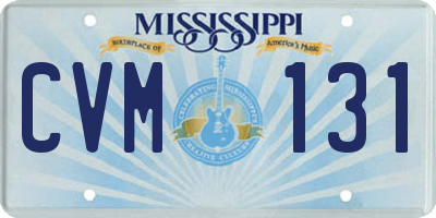 MS license plate CVM131
