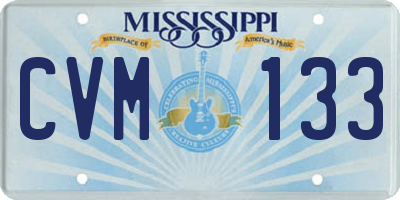 MS license plate CVM133