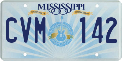 MS license plate CVM142