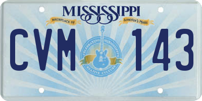 MS license plate CVM143