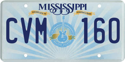 MS license plate CVM160