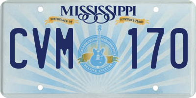 MS license plate CVM170