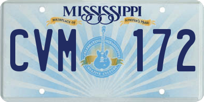 MS license plate CVM172