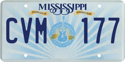 MS license plate CVM177