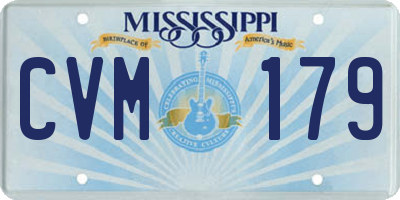 MS license plate CVM179