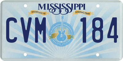 MS license plate CVM184