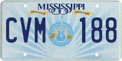 MS license plate CVM188