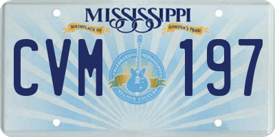 MS license plate CVM197