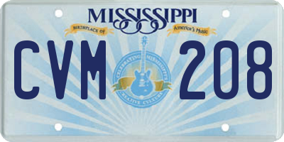 MS license plate CVM208