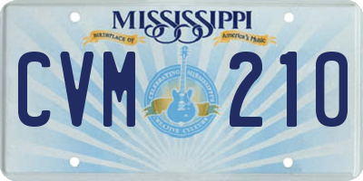MS license plate CVM210