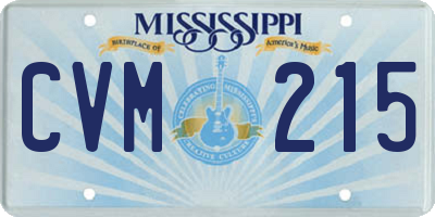 MS license plate CVM215