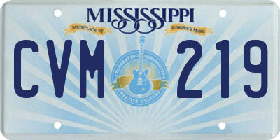 MS license plate CVM219