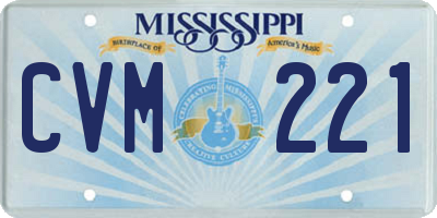 MS license plate CVM221