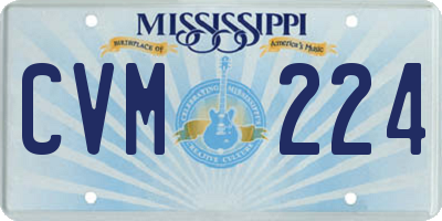 MS license plate CVM224