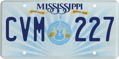 MS license plate CVM227