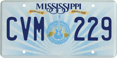 MS license plate CVM229