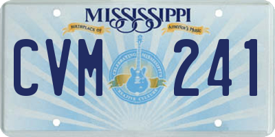 MS license plate CVM241