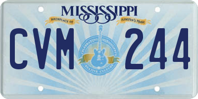 MS license plate CVM244