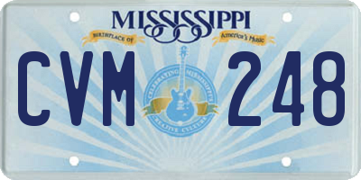 MS license plate CVM248