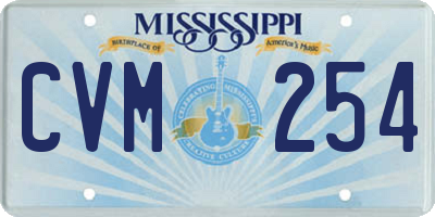 MS license plate CVM254