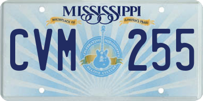 MS license plate CVM255