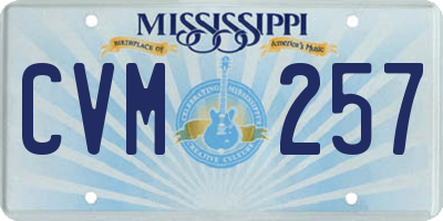 MS license plate CVM257
