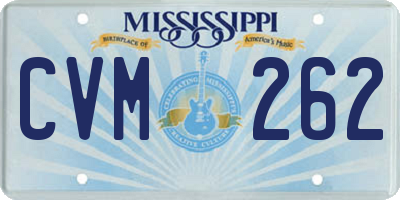 MS license plate CVM262