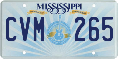 MS license plate CVM265