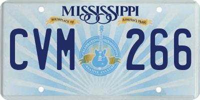MS license plate CVM266